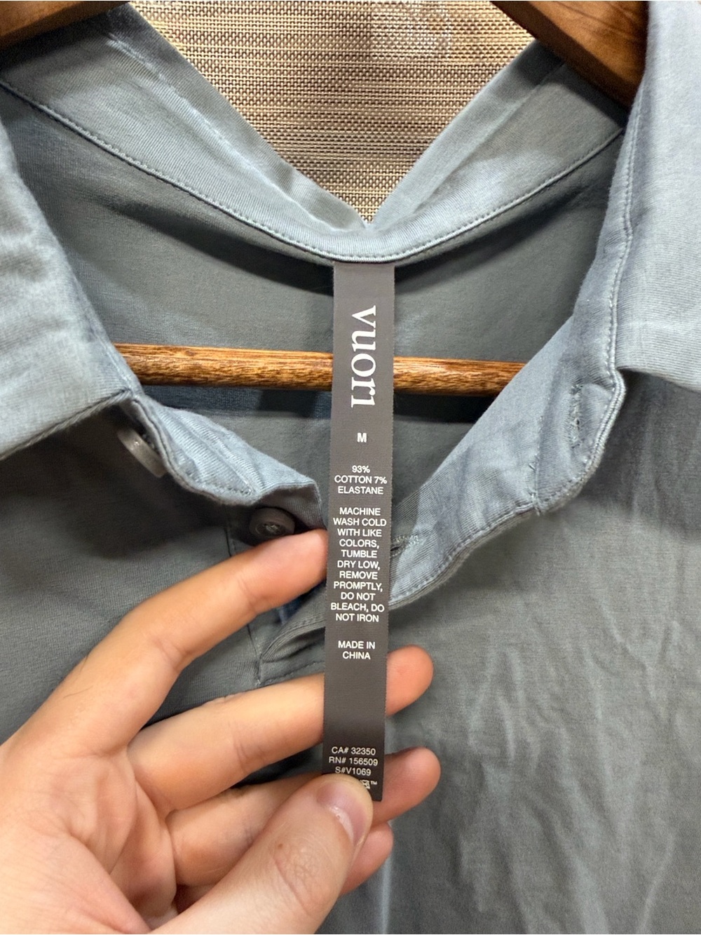 Vuori Short Sleeve Feather Polo Dusty Blue Men’s M - Picture 4 of 7